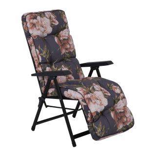 Polohovacie záhradné kreslo s podnožkou Lena Plus Black Edition A098-01IB PATIO