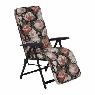 Polohovacie záhradné kreslo s podnožkou Lena Plus Black Edition A101-23PB PATIO