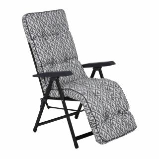 Polohovacie záhradné kreslo s podnožkou Lena Plus Black Edition H039-06PB PATIO