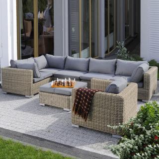 Súprava záhradného nábytku z technorattanu Dorothee Cappuccino PATIO