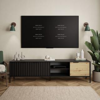 TV stolík CAROLINE čierna + dub artisan