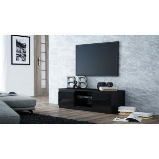 TV stolík HANN II, 140 cm, čierna lesklá
