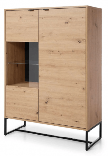 Vitrína VENICE s led osvetlením, Dub Artisan