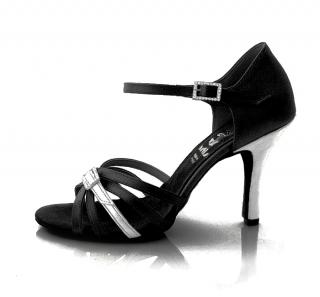 Tanečné topánky ARTIS - DL-34 is čierno - strieborné 9 cm Slim