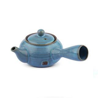 Kjúsú - konvička na čaj - modrá, 250 ml (Japonská keramická konvička na čaj)