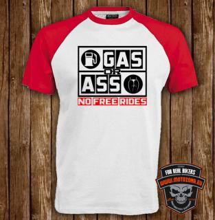 Baseball tričko Gas or Ass pre motorkára (Tričko Gas or Ass pre autíčkara)