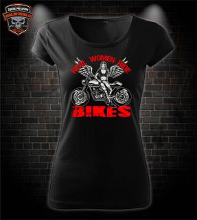 Dámske moto tričko Real women ride motorcycle