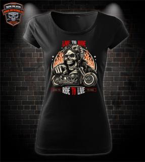 Dámske mototričko Live to Ride - skull