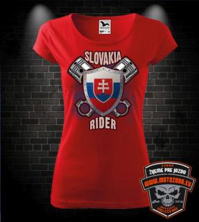 Dámske tričko Slovakia Rider (Originálne tričko pre motorkárku či autíčkarku)