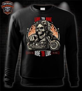 Moto mikina Live to Ride - skull
