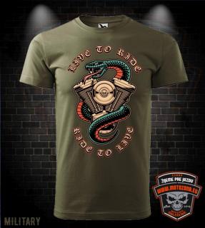 Moto tričko Live to Ride - Snake