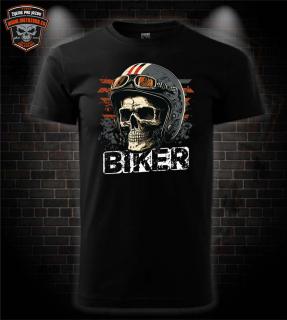 Motorkárske tričko Skull Biker
