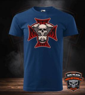 Motorkárske tričko Skull Cross