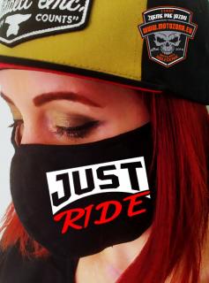 Rúško na tvár Just Ride (Ochranné rúško na tvár s auto / moto potlačou)