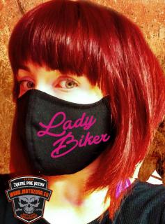 Rúško na tvár Lady Biker (Ochranné rúško na tvár s auto / moto potlačou)