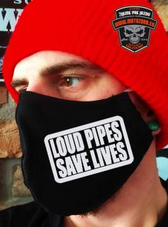 Rúško na tvár Loud Pipes Save Lives (Ochranné rúško na tvár s auto / moto potlačou)
