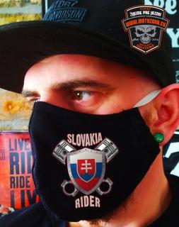 Rúško na tvár Slovakia Rider (Ochranné rúško na tvár s auto / moto potlačou)