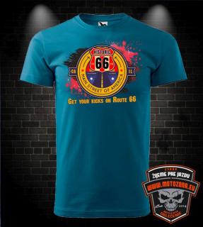 Tričko Route 66 (Originálne tričko pre motorkára či autíčkara)