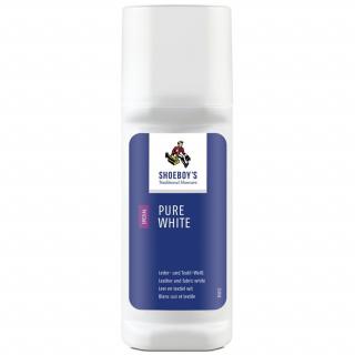 Bílá krycí barva na kůži SHOEBOY'S PURE WHITE (běloba, tekutá emulze na bílou obuv, na kůži, textil i bílé podešve)