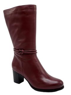 Bordo kozačky Acord A1550 (nízké kožené zimní kozačky)