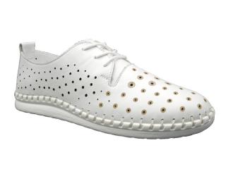 Dámské bílé boty Wild W064-6018B1 (jarní boty z pravé lícové kůže)