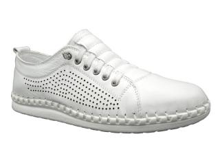 Dámské bílé boty Wild W064-6019B2 (jarní boty z pravé lícové kůže)