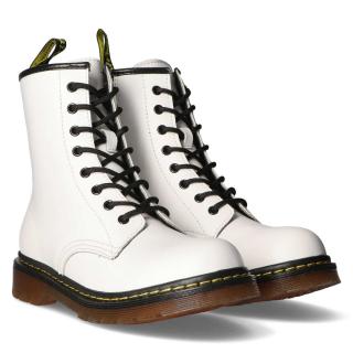 Dámské boty FL429/21 bílá (Dámské 8 dírkové Glády. Šněrovací boty z kvalitní lícové kůže, s bočním zipem.)
