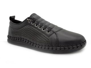 Dámské černé boty Wild W064-6019D (jarní boty z pravé lícové kůže)