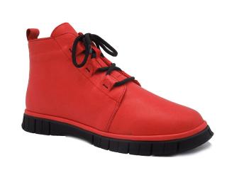 Dámské červené kotníkové boty Mago M201 (Kotníkové boty s kožešinkou)