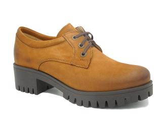 Dámské hnědé boty BB608 (Dámské polobotky kožené)