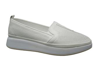 Dámské jarní boty Klop K274 (bílé boty z pravé lícové kůže)