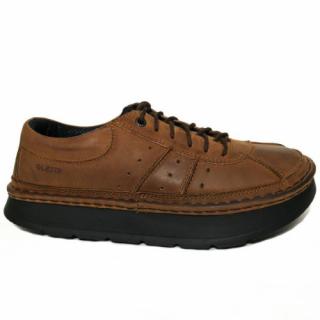 Hnědé boty Lesta L3038 (Zdravotní obuv z pravé kůže na vyšší podrážce)