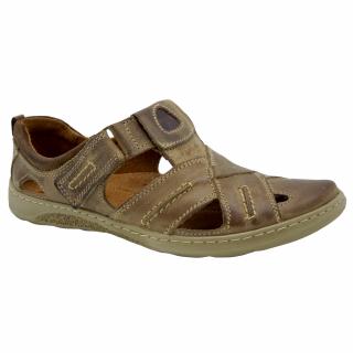 Pánské letní boty Thomas T865 sv. hnědá (pánská letní obuv z pravé kůže)