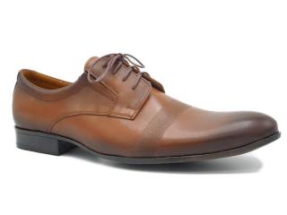 Pánské společenské boty nadměrné, Thomas T345A hnědá (pánské společenské boty z pravé lícové kůže, jen v nadměrných velikostech)