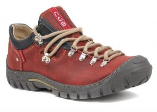 Pánské trekové boty Nagaba N055 červená (Treková obuv z přírodní kůže. )