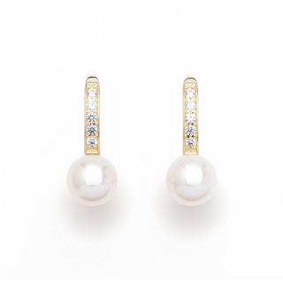 Zlaté perlové náušnice - perla 7 mm
