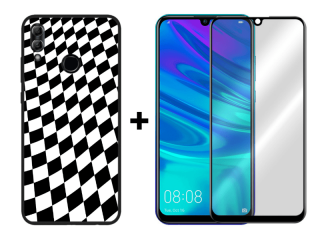 9D SKLO + PUZDRO 2v1 na HUAWEI P Smart 2019 / Honor 10 Lite - Pattern 006