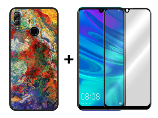 9D SKLO + PUZDRO 2v1 na HUAWEI P Smart 2019 / Honor 10 Lite - Pattern 009