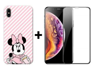 9D SKLO + PUZDRO 2v1 pre Apple iPhone X , XS - MINNIE