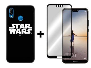 9D SKLO + PUZDRO 2v1 pre HUAWEI P20 Lite - Star Wars