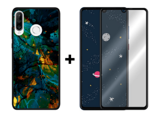 9D SKLO + PÚZDRO 2v1 pre HUAWEI P30 Lite - Pattern 013