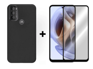 9D SKLO + PUZDRO 2v1 pre Motorola Moto G71 5G - Silikónové čierne