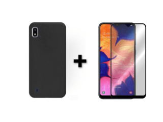 9D SKLO + PÚZDRO 2v1 pre Samsung Galaxy A10 čierne