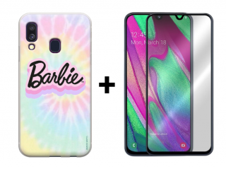 9D SKLO + PUZDRO 2v1 pre Samsung Galaxy A40 - Barbie 042