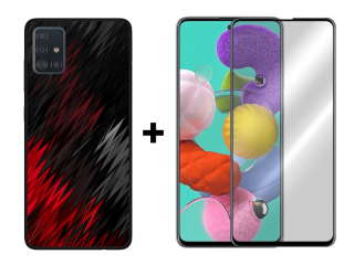 9D SKLO + PÚZDRO 2v1 pre Samsung Galaxy A51 - Pattern 001