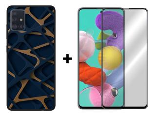 9D SKLO + PÚZDRO 2v1 pre Samsung Galaxy A51 - Pattern 004