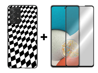 9D SKLO + PÚZDRO 2v1 pre Samsung Galaxy A53 5G - Pattern 006