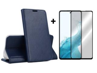 9D SKLO + PUZDRO 2v1 pre Samsung Galaxy A54 5G - Knižkové MAGNETIC modré (Tento produkt je vhodný pre Samsung Galaxy A54 5G)