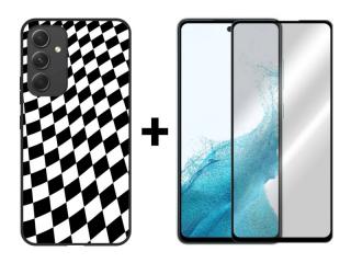 9D SKLO + PUZDRO 2v1 pre Samsung Galaxy A54 5G - Pattern 006 (Ochranný kryt a sklo pre Samsung Galaxy A54 5G)