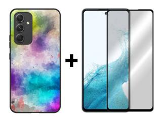 9D SKLO + PUZDRO 2v1 pre Samsung Galaxy A54 5G - Pattern 008 (Ochranný kryt a sklo pre Samsung Galaxy A54 5G)